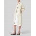 Women 100  Cotton Raglan Back Fork Solid Lapel Trench Cardigan