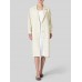 Women 100  Cotton Raglan Back Fork Solid Lapel Trench Cardigan