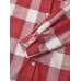 Women Plaid Commute Business Outer wear Bottom Down Front Loose Shirt Dress Cardigans